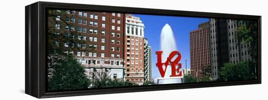 Fountain in a park, Love Park, Philadelphia, Pennsylvania, USA-null-Framed Premier Image Canvas