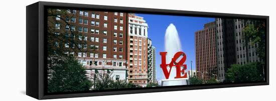 Fountain in a park, Love Park, Philadelphia, Pennsylvania, USA-null-Framed Premier Image Canvas