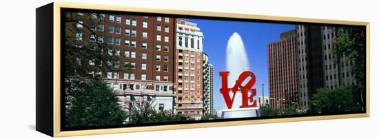 Fountain in a park, Love Park, Philadelphia, Pennsylvania, USA-null-Framed Premier Image Canvas