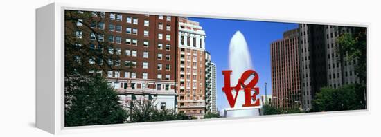 Fountain in a park, Love Park, Philadelphia, Pennsylvania, USA-null-Framed Premier Image Canvas