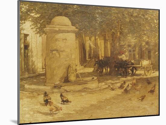 Fountain in a Provencal Village-Henry Herbert La Thangue-Mounted Giclee Print