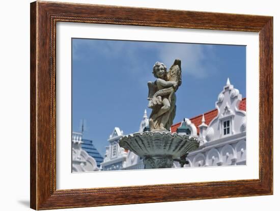 Fountain in Central Square of Oranjestad, Aruba, Netherlands Antilles-null-Framed Giclee Print