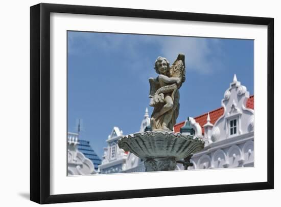 Fountain in Central Square of Oranjestad, Aruba, Netherlands Antilles-null-Framed Giclee Print