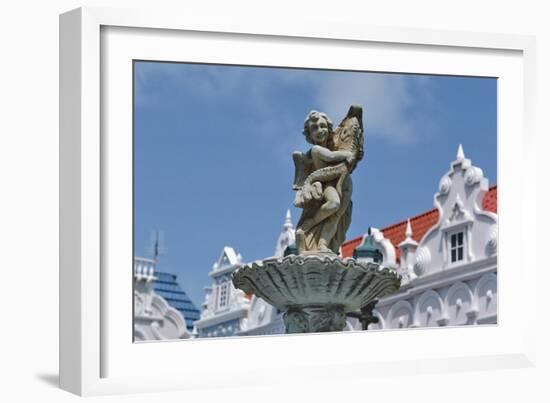 Fountain in Central Square of Oranjestad, Aruba, Netherlands Antilles-null-Framed Giclee Print