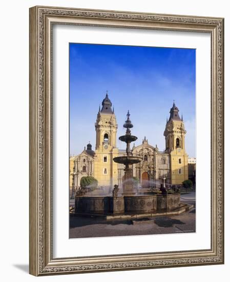 Fountain in Front of the Cathedral in Lima, Peru, South America-Charles Bowman-Framed Photographic Print