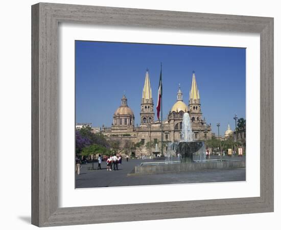 Fountain in Front of the Christian Cathedral in Guadalajara, Jalisco, Mexico, North America-Michelle Garrett-Framed Photographic Print