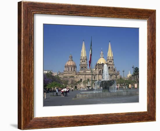 Fountain in Front of the Christian Cathedral in Guadalajara, Jalisco, Mexico, North America-Michelle Garrett-Framed Photographic Print