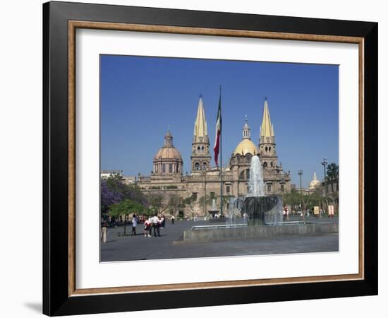 Fountain in Front of the Christian Cathedral in Guadalajara, Jalisco, Mexico, North America-Michelle Garrett-Framed Photographic Print