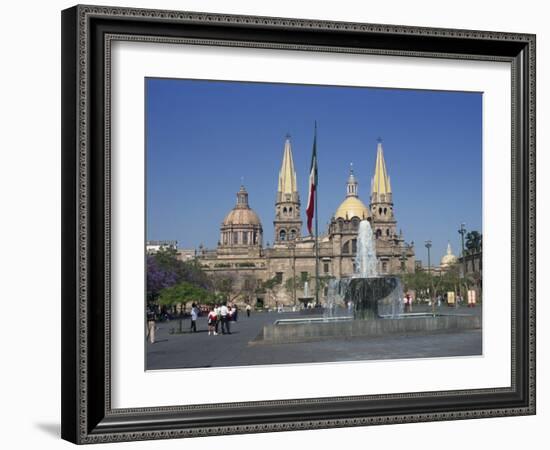 Fountain in Front of the Christian Cathedral in Guadalajara, Jalisco, Mexico, North America-Michelle Garrett-Framed Photographic Print