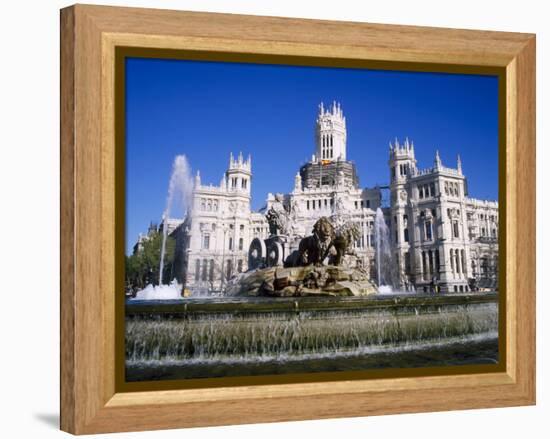 Fountain in Front of the Palacio De Comunicaciones, the Central Post Office, in Madrid, Spain-Nigel Francis-Framed Premier Image Canvas