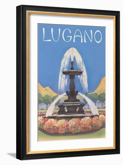 Fountain in Lugano-null-Framed Art Print