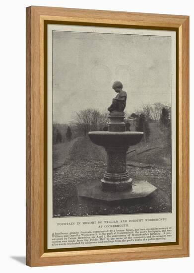 Fountain in Memory of William and Dorothy Wordsworth at Cockermouth-null-Framed Premier Image Canvas