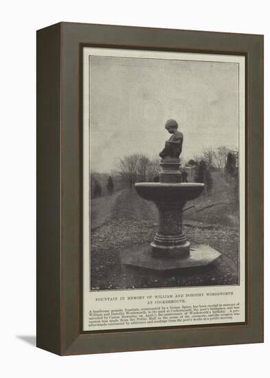 Fountain in Memory of William and Dorothy Wordsworth at Cockermouth-null-Framed Premier Image Canvas