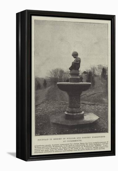 Fountain in Memory of William and Dorothy Wordsworth at Cockermouth-null-Framed Premier Image Canvas