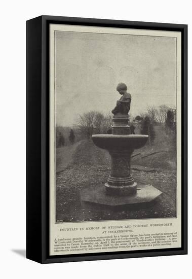 Fountain in Memory of William and Dorothy Wordsworth at Cockermouth-null-Framed Premier Image Canvas