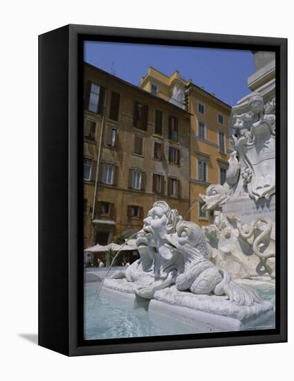 Fountain in Piazza Della Rotonda Outside Pantheon, Rome, Lazio, Italy, Europe-Julia Thorne-Framed Premier Image Canvas