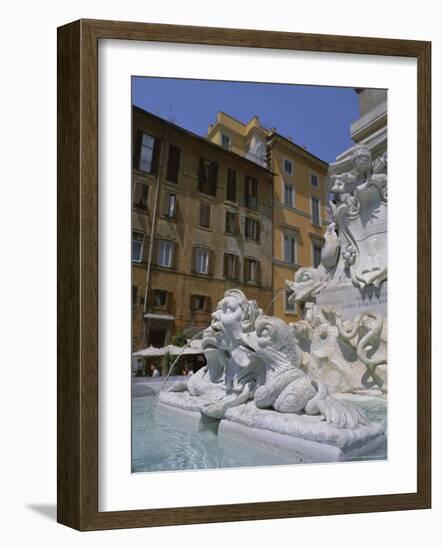 Fountain in Piazza Della Rotonda Outside Pantheon, Rome, Lazio, Italy, Europe-Julia Thorne-Framed Photographic Print