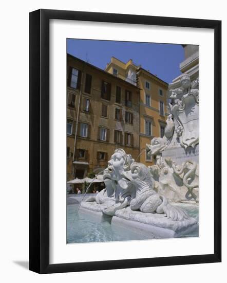 Fountain in Piazza Della Rotonda Outside Pantheon, Rome, Lazio, Italy, Europe-Julia Thorne-Framed Photographic Print