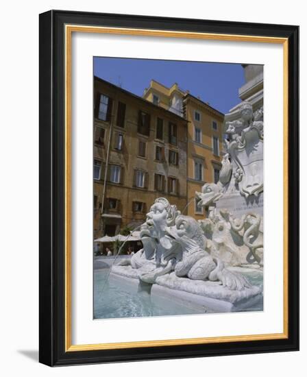 Fountain in Piazza Della Rotonda Outside Pantheon, Rome, Lazio, Italy, Europe-Julia Thorne-Framed Photographic Print