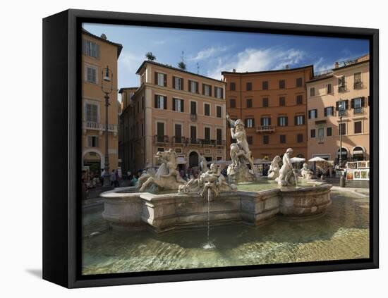 Fountain in Piazza Navona, Rome, Lazio, Italy, Europe-Angelo Cavalli-Framed Premier Image Canvas