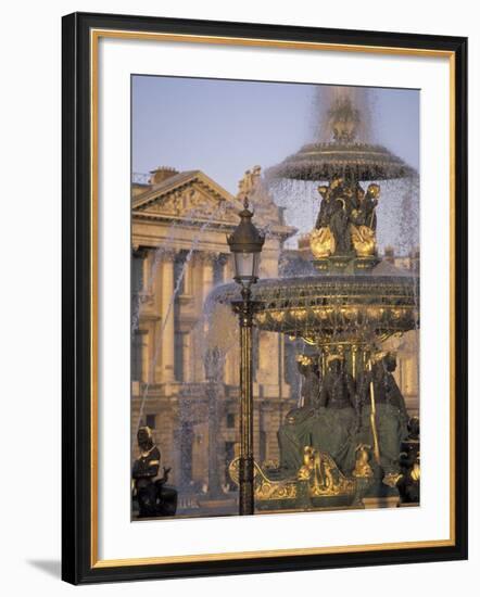 Fountain in Place de la Concorde, Paris, France-David Barnes-Framed Photographic Print