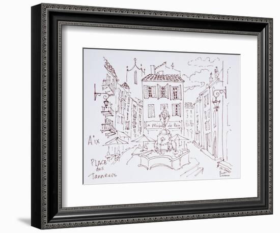 Fountain in Place des Tanneurs, Aix en Provence, France-Richard Lawrence-Framed Photographic Print