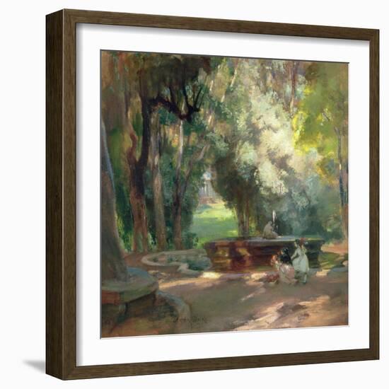 Fountain in the Borghese Gardens-Charles Hodge Mackie-Framed Giclee Print