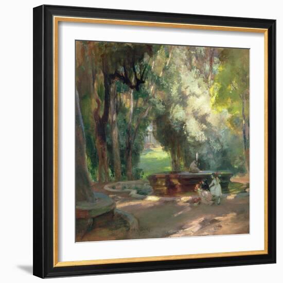 Fountain in the Borghese Gardens-Charles Hodge Mackie-Framed Giclee Print