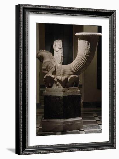 Fountain in the Form of a Horn-Shaped Drinking Cup (Rhyton) Signed by Pontios Marble. Capitoline Mu-null-Framed Photographic Print