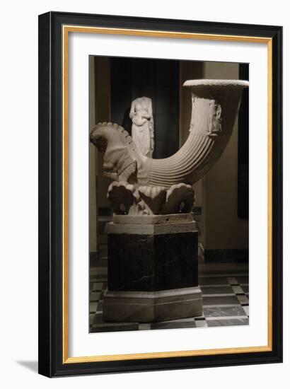 Fountain in the Form of a Horn-Shaped Drinking Cup (Rhyton) Signed by Pontios Marble. Capitoline Mu-null-Framed Photographic Print