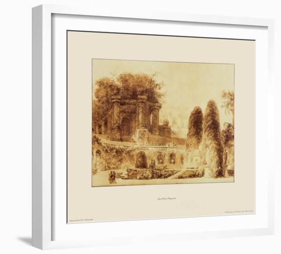 Fountain in the Garden of the Villa d'Este-Jean-Honoré Fragonard-Framed Art Print