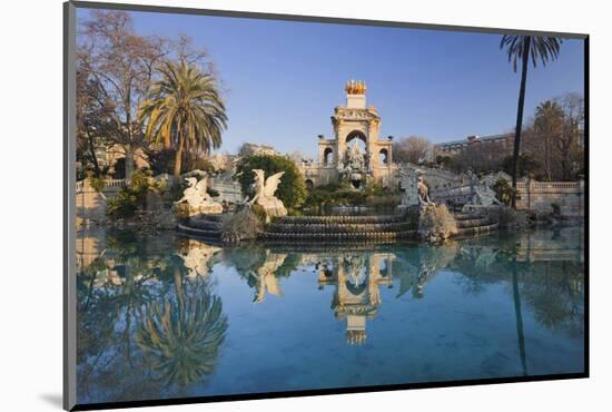 Fountain in the Parc de la Ciutadella in Barcelona, Catalonia, Spain-null-Mounted Art Print