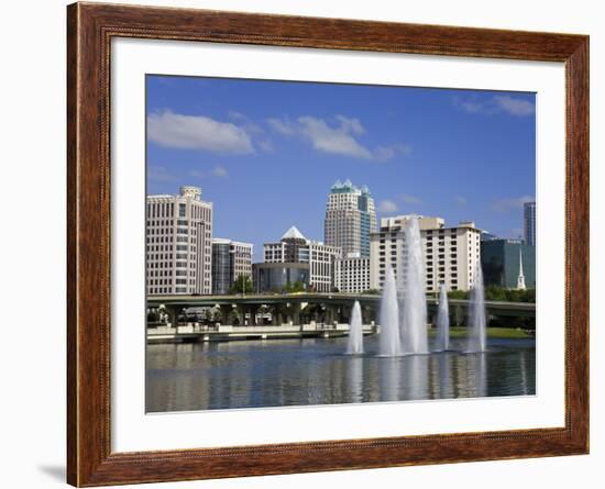 Fountain, Lake Lucerne, Orlando, Florida, United States of America, North America-Richard Cummins-Framed Photographic Print