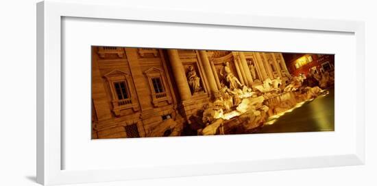 Fountain Lit Up at Night, Trevi Fountain, Rome, Italy-null-Framed Photographic Print