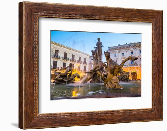 Fountain of Artemis in Archimedes Square (Piazza Archimede) at Night-Matthew Williams-Ellis-Framed Photographic Print