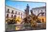 Fountain of Artemis in Archimedes Square (Piazza Archimede) at Night-Matthew Williams-Ellis-Mounted Photographic Print