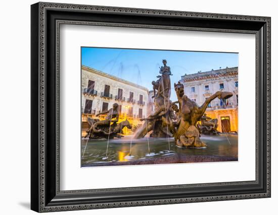 Fountain of Artemis in Archimedes Square (Piazza Archimede) at Night-Matthew Williams-Ellis-Framed Photographic Print