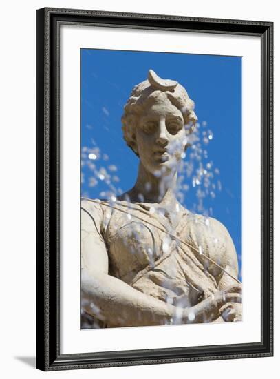 Fountain of Diana on the Tiny Island of Ortygia, Syracuse, Sicily, Italy, Europe-Martin Child-Framed Photographic Print
