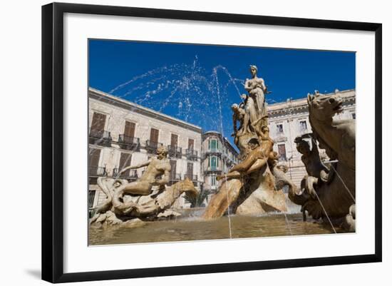 Fountain of Diana on the Tiny Island of Ortygia, UNESCO World Heritage Site, Syracuse-Martin Child-Framed Photographic Print