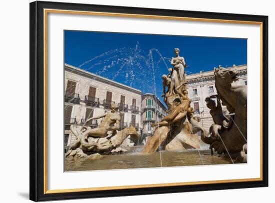 Fountain of Diana on the Tiny Island of Ortygia, UNESCO World Heritage Site, Syracuse-Martin Child-Framed Photographic Print