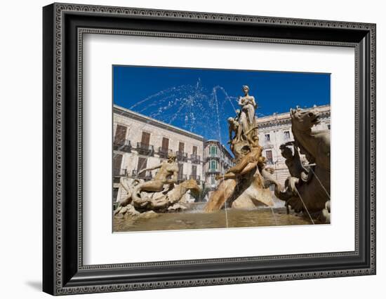 Fountain of Diana on the Tiny Island of Ortygia, UNESCO World Heritage Site, Syracuse-Martin Child-Framed Photographic Print