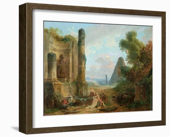 Fountain of Minerva, Rome, 1772-Hubert Robert-Framed Giclee Print