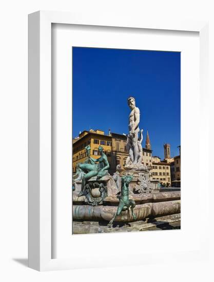 Fountain of Neptune by Bartolomeo Ammannati in Piazza della Signoria, Florence, UNESCO World Herita-Marco Brivio-Framed Photographic Print
