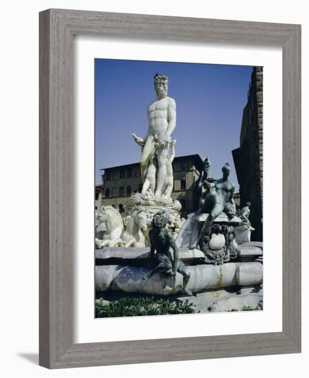 Fountain of Neptune Dating from 1576, in the Piazza Della Signora, Florence, Tuscany, Italy-Desmond Harney-Framed Photographic Print