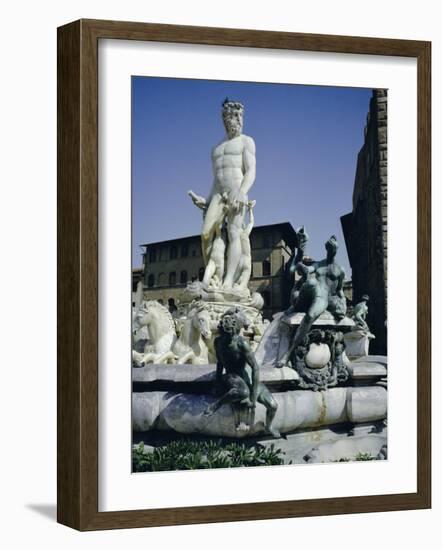 Fountain of Neptune Dating from 1576, in the Piazza Della Signora, Florence, Tuscany, Italy-Desmond Harney-Framed Photographic Print