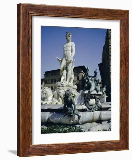 Fountain of Neptune Dating from 1576, in the Piazza Della Signora, Florence, Tuscany, Italy-Desmond Harney-Framed Photographic Print