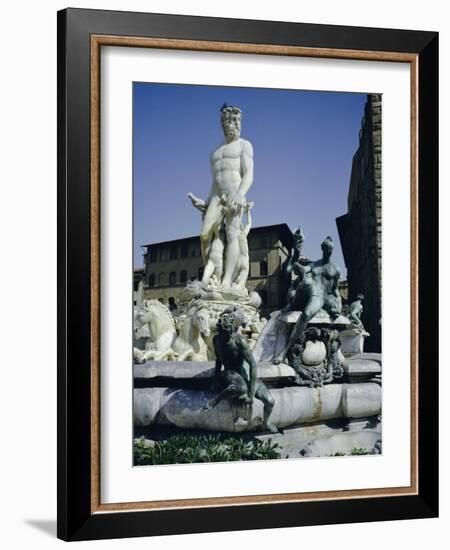 Fountain of Neptune Dating from 1576, in the Piazza Della Signora, Florence, Tuscany, Italy-Desmond Harney-Framed Photographic Print