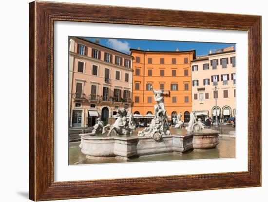 Fountain of Neptune, Piazza Navona, Rome, Lazio, Italy, Europe-Carlo Morucchio-Framed Photographic Print