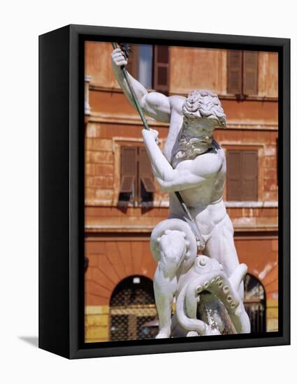 Fountain of Neptune, Piazza Navona, Rome, Lazio, Italy-John Miller-Framed Premier Image Canvas