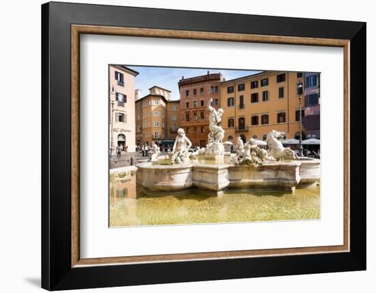 Fountain of Neptune, Piazza Navona, Rome, UNESCO World Heritage Site, Latium, Italy, Europe-Nico Tondini-Framed Photographic Print